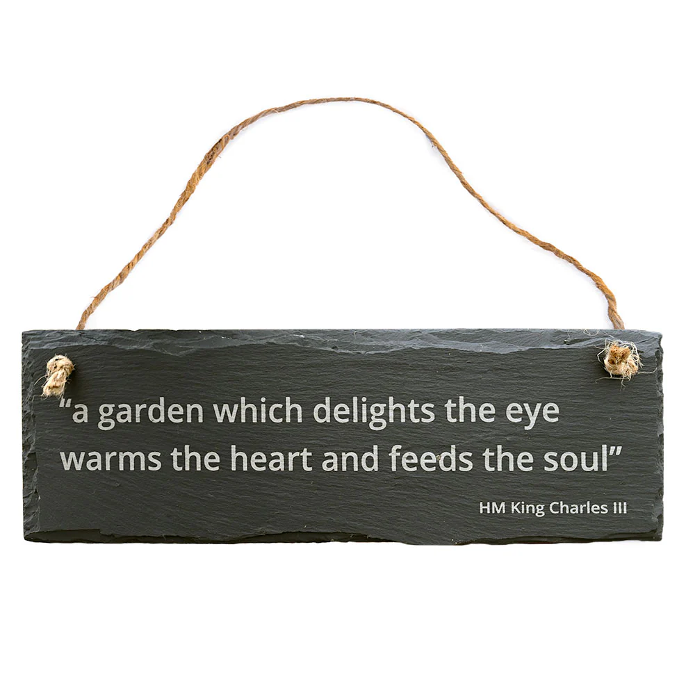 'Delights the Eye' Slate Plaque